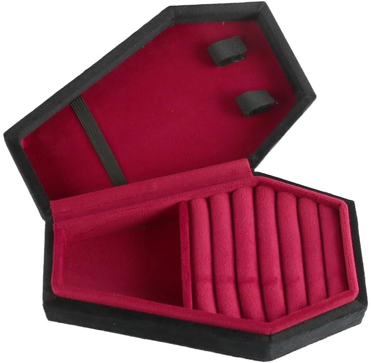 Dailygoods- Sieradendoos Goth-stijl - Sieradenorganizer - Juwelenkistje - Pluche Fluweel - Kleine Opberger - Luxe Afwerking - Juwelendoos