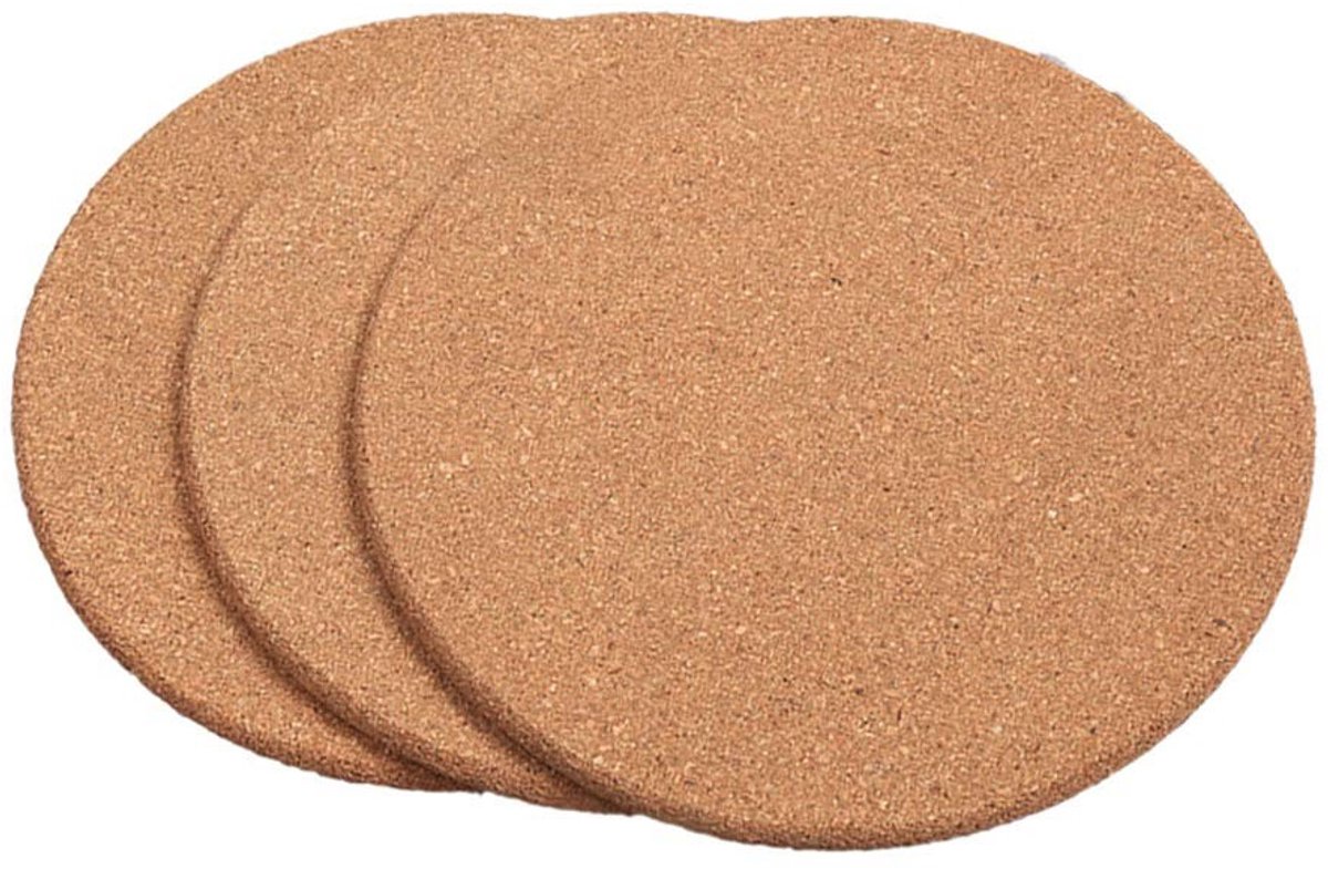 Dailygoods- Onderzetters Kurk - Onderzetters voor Pannen - Onderzetters Ronde - Hittebestendig - Antislip - Duurzaam 16cmx1cm - Placemats