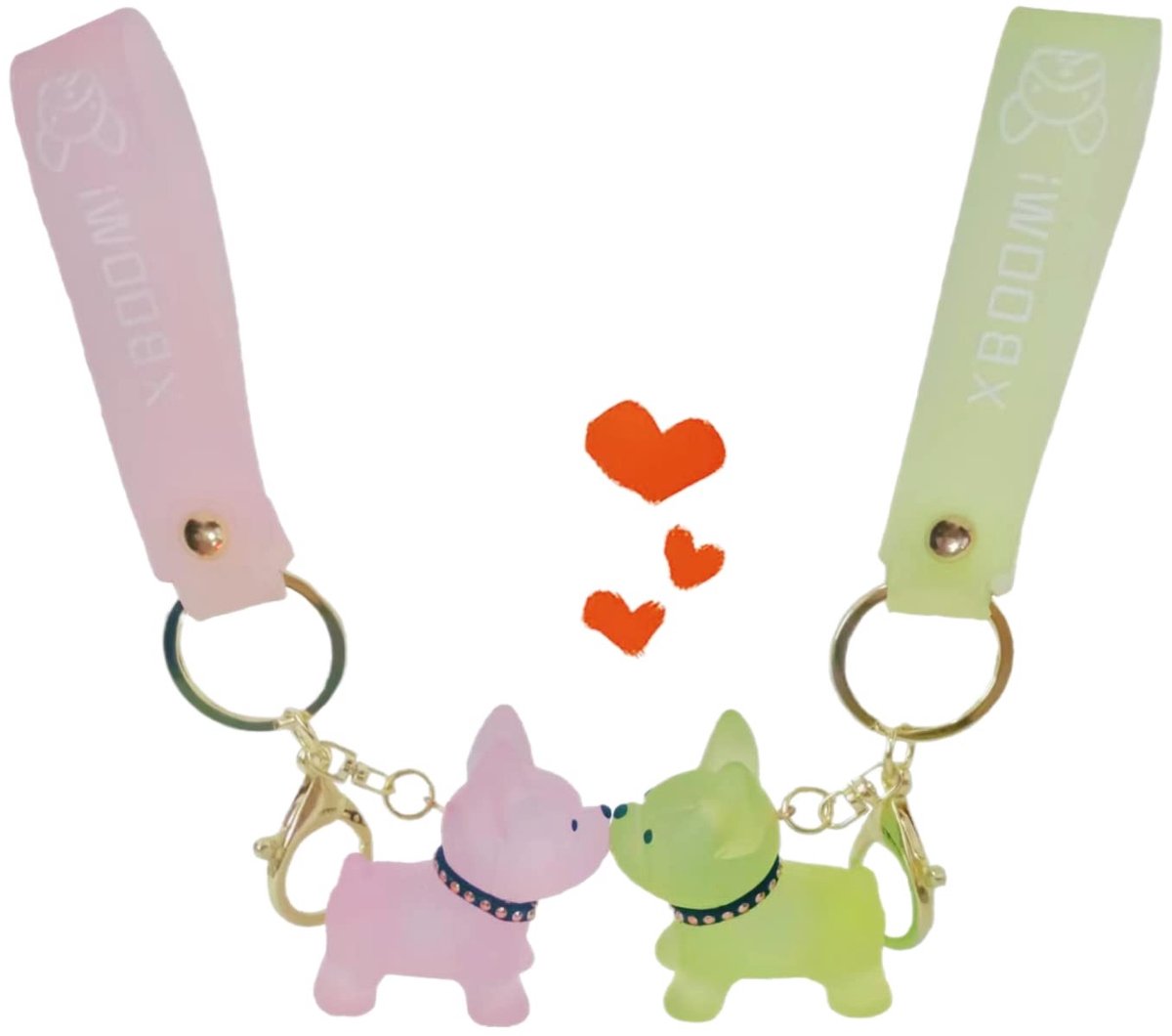 Dailygoods- Sleutelhangers 2 stuks - Cartoon Sleutelhangers - Portefeuillehangers - Autosleutels - Deursleutels - Milieuvriendelijk PVC - Sleutelring
