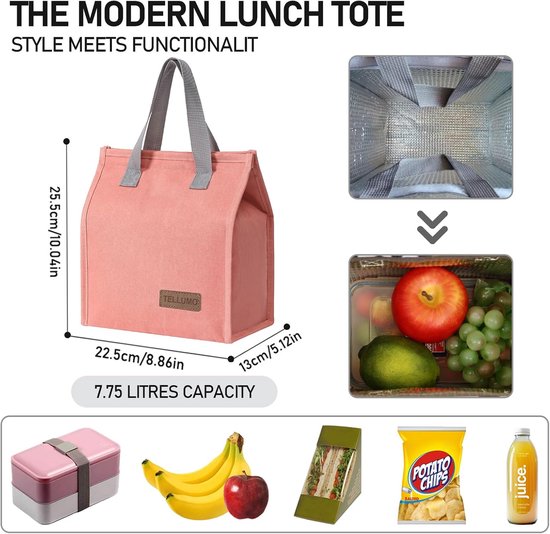 Geïsoleerde Lunchtas Groot en Lekvrij - Herbruikbare Koeltas voor Dames & Heren - Ideaal voor Werk, School of Picknick — afbeelding 5