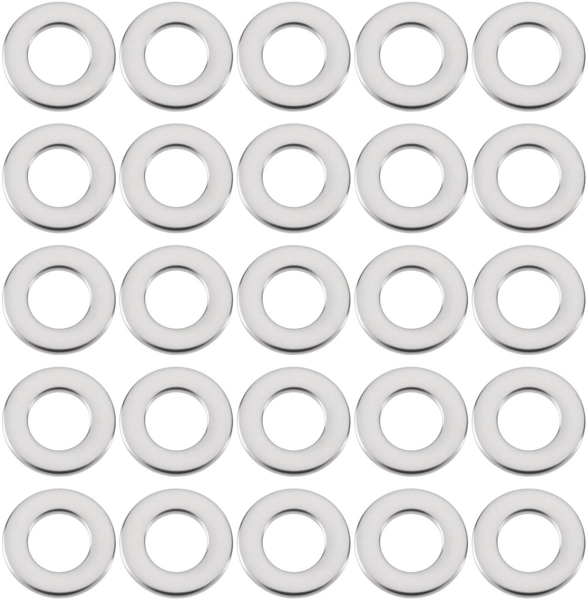 Dailygoods- Platte Wasmachines 200 Stuks - RVS 304 - 8x12x0.2mm - Sluitingen Sieraden Maken - Afstandsbediening - Meubels - Corrosiebestendig - Sluitringen
