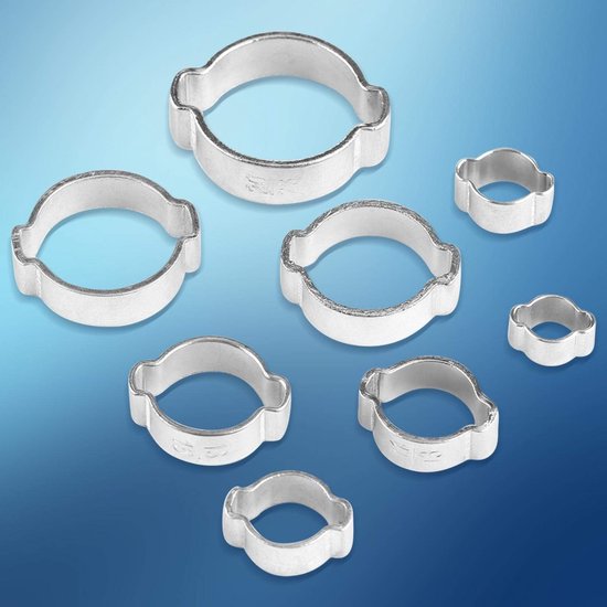 Dailygoods- Slangenklemmen Set 10 Stuks - RVS - Galvaniseerd - Verstelbaar - 8 Maten 5-20mm - Professioneel Gepolijst - Slangklem van Dailygoods — afbeelding 4