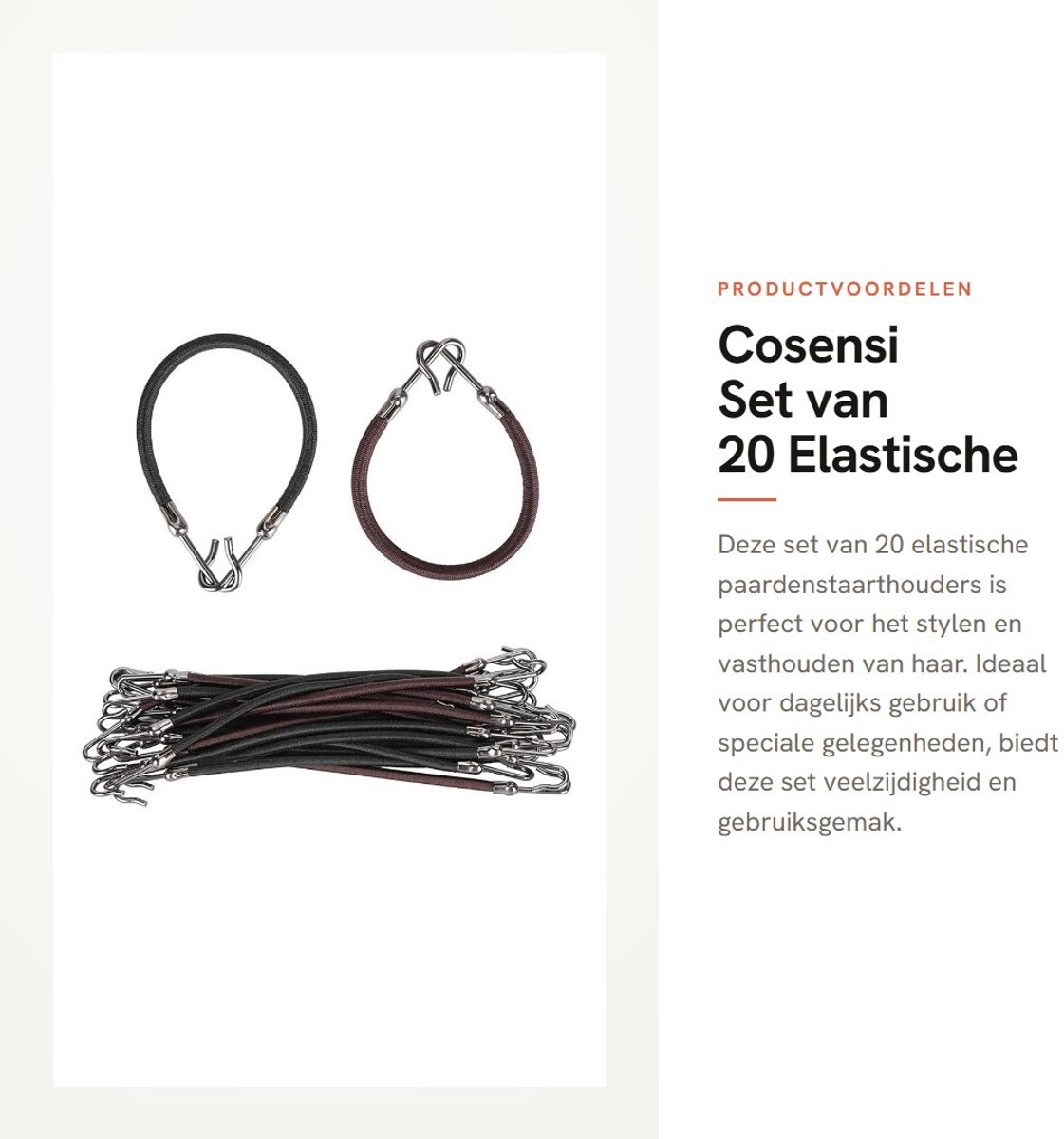 Dailygoods- Paardenstaarthaken Flexibel Ontwerp - Haarklemmen - Haaraccessoires - Elastische Hoofdbanden - Multifunctionele Datakabels - 20 Stuks - Haarklem