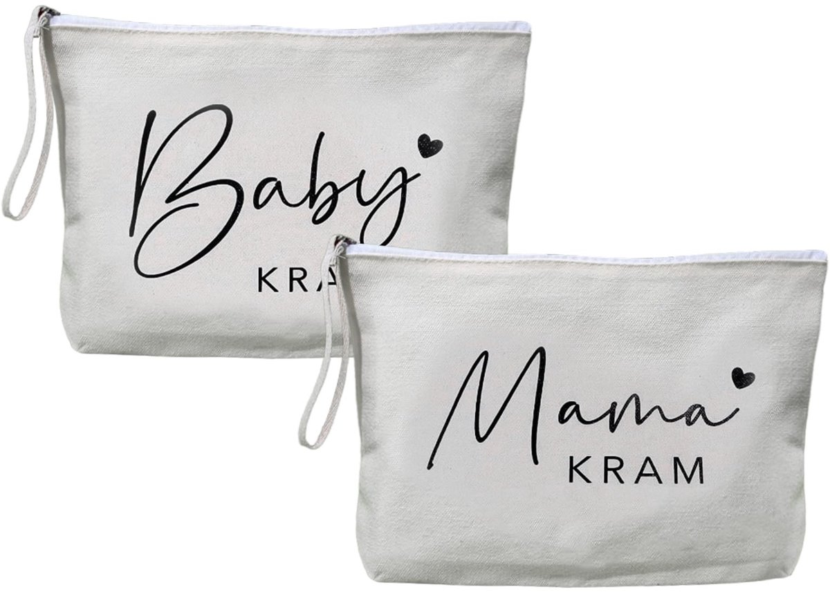 Dailygoods- Moeder Tas - 2 Stuks - Ritssluiting - Cosmetische Tas - Baby Accessoires - Gepersonaliseerde Geschenken - 25 x 17 x 5 cm - Cosmetica Tas