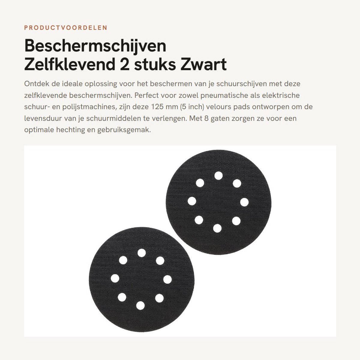 Dailygoods - Beschermschijven - Zelfklevend - 2 stuks - Zwart - Interface Pad - Voor schuurmachines en polijstmachines - 125 mm