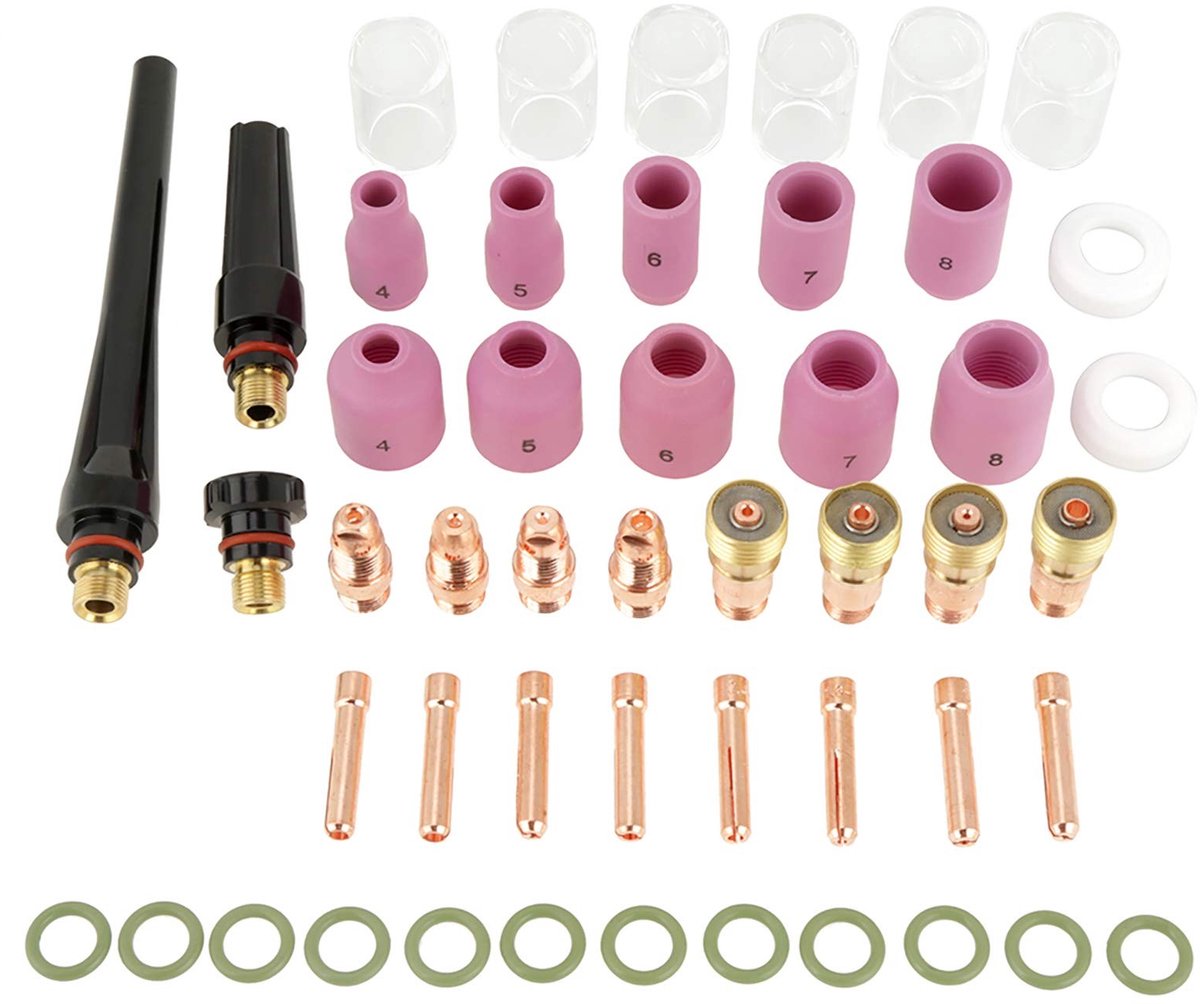 Dailygoods- Lastoorts Set 49-delig - Keramische Mondstukken - Collets Body - Geschikt voor WP 17/18/26 - Soldeeraccessoires - Lichtgewicht 360 gram - Soldeerset