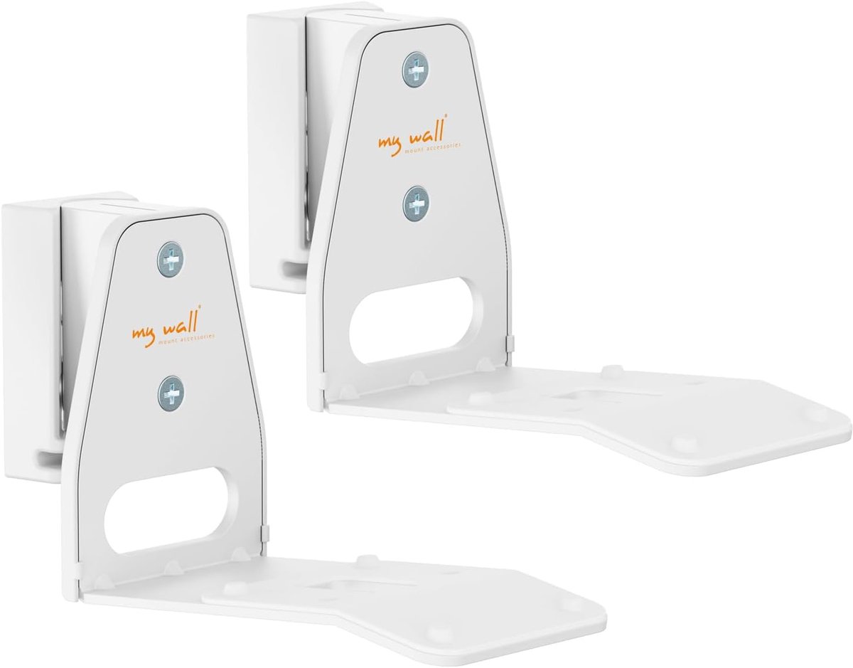 Luidspreker Wandhouders - Speaker Beugels - Thuis Geluid Optimaliseren - Kantelbaar en Draaibaar - Pack van 2 - Wit