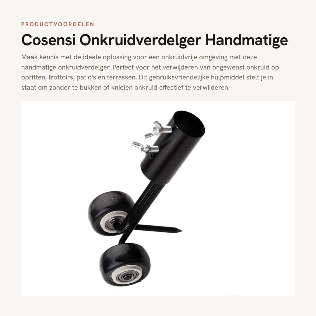 Dailygoods - Onkruidverdelger - Handmatige onkruidtrekker - Eenvoudig in gebruik - Zwart - Spleetzuiger - Tuin en terras - 2-in-1 model