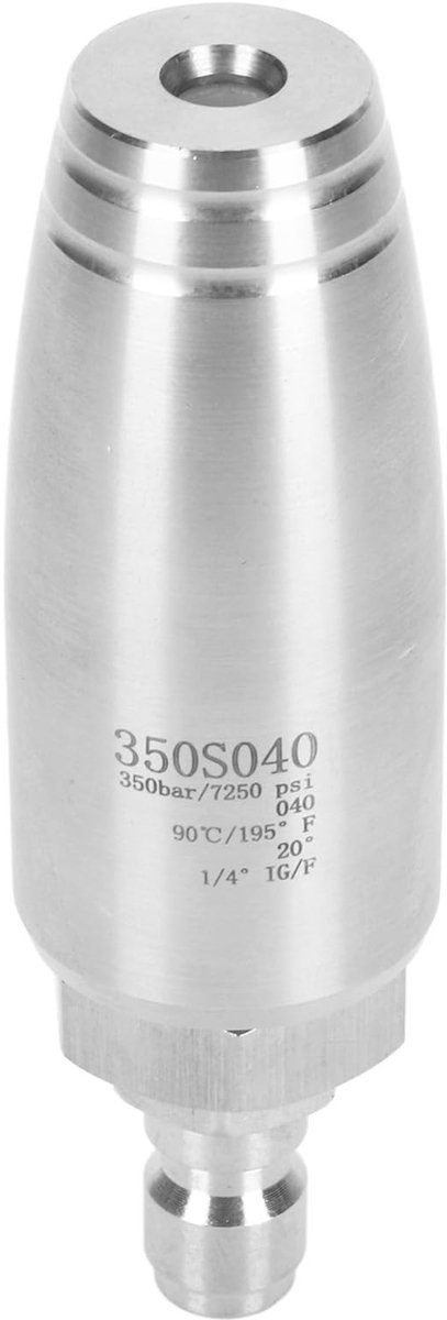 Dailygoods- Rotor Nozzle Hoogdrukreiniger - Turbo Nozzle - 1/4" Snelle Connector - 5000PSI - 350bar - Roestvrij Staal - Hogedrukreiniger