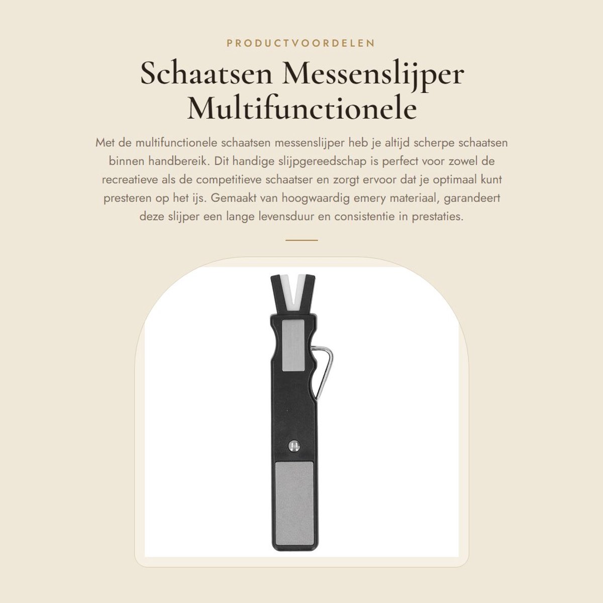 Dailygoods- Messenslijper Multifunctioneel - Schaatsenslijper - Slijpgereedschap - Slijtvast - Lichtgewicht - Keramische Rand - Schaatsen
