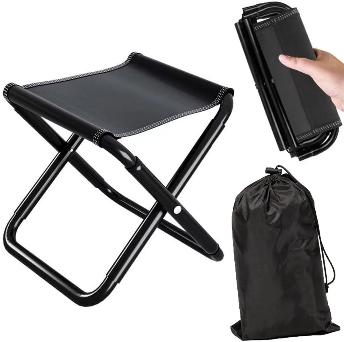 Dailygoods- Klapkruk Waterdicht - Opvouwbare Campingkruk - Draagbare Stoel - Lichtgewicht - Stabiel Frame - Ademend Oxford-Weefsel
