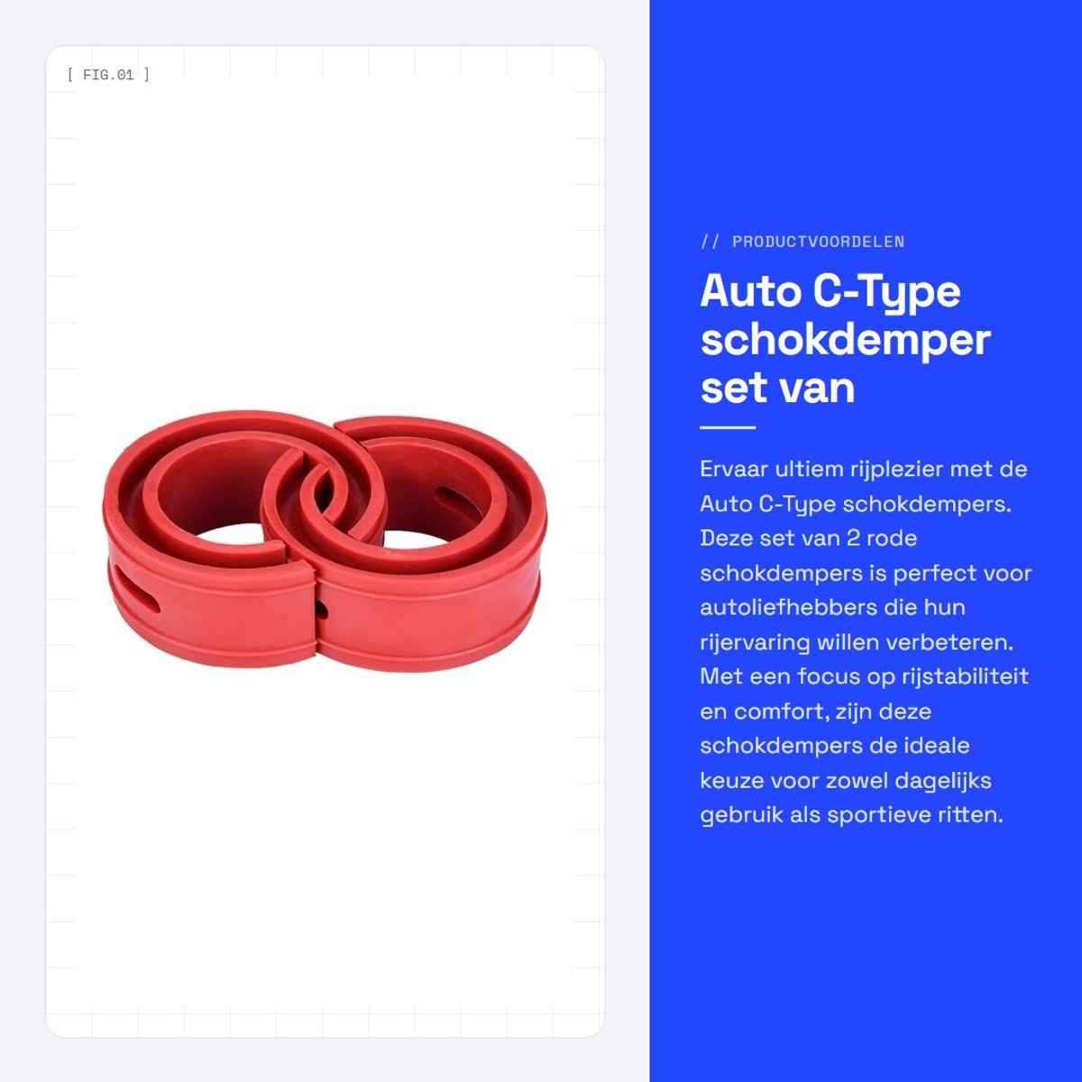 Dailygoods- Schokdemper set met 2 stuks - Verbetert rijstabiliteit - Verhoogt rijcomfort - Vermindert schokken - Verlengt levensduur demper - Beschermt chassis