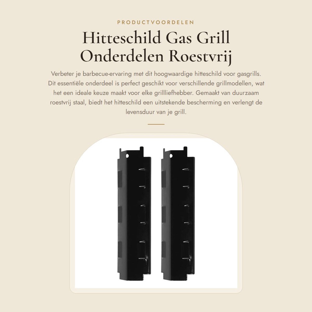 Dailygoods- Hitteschild Roestvrij Staal - Vervangende Onderdelen - Grillapparaat - Hitteschild Brander - Gelijkmatige Warmteafvoer - Ideale Vervanging - Grillplaat