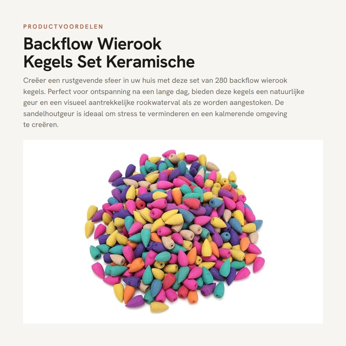 Dailygoods- Wierook Kegels 280 Stuks - Keramische Wierook Brander - Wierook Houder - Aromatische Wierook - Sandelhout - Natuurlijke Geur - Wierookkegels