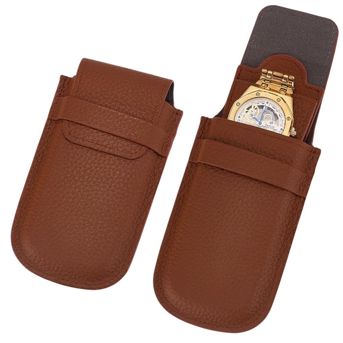 Dailygoods- Horlogetas Luxe - Draagbaar - Opbergtas - Organizer voor Horloges/Sieraden - 15 x 8,1 x 2,45 cm - Cadeautas - Horlogeopbergtas