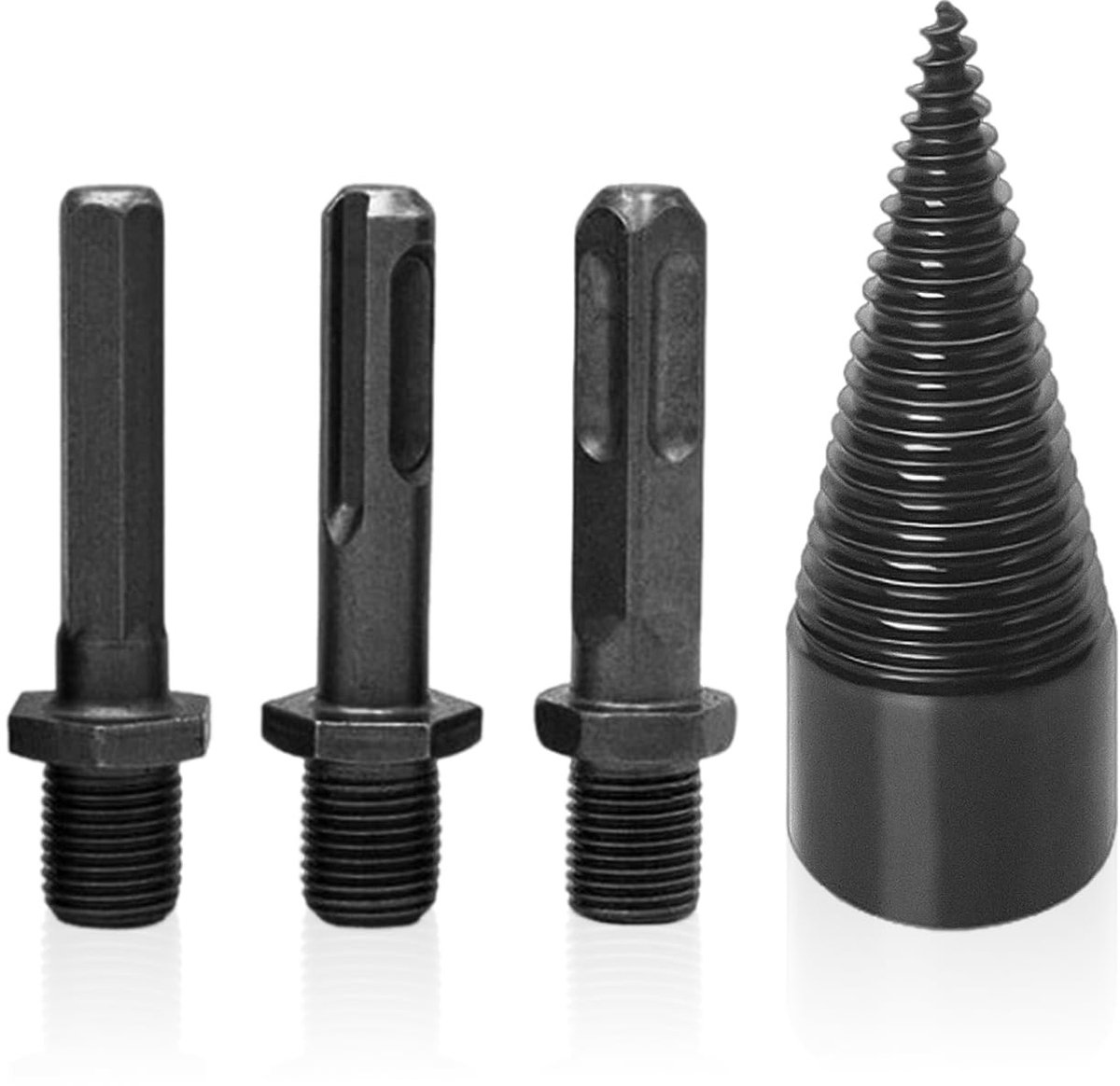 Dailygoods - Hout Splits Drill Set - 4-delige Tools voor Efficiënt Hout Splitsen - Robuuste Constructie - Handige Accessoires - Voor Snel en Makkelijk...