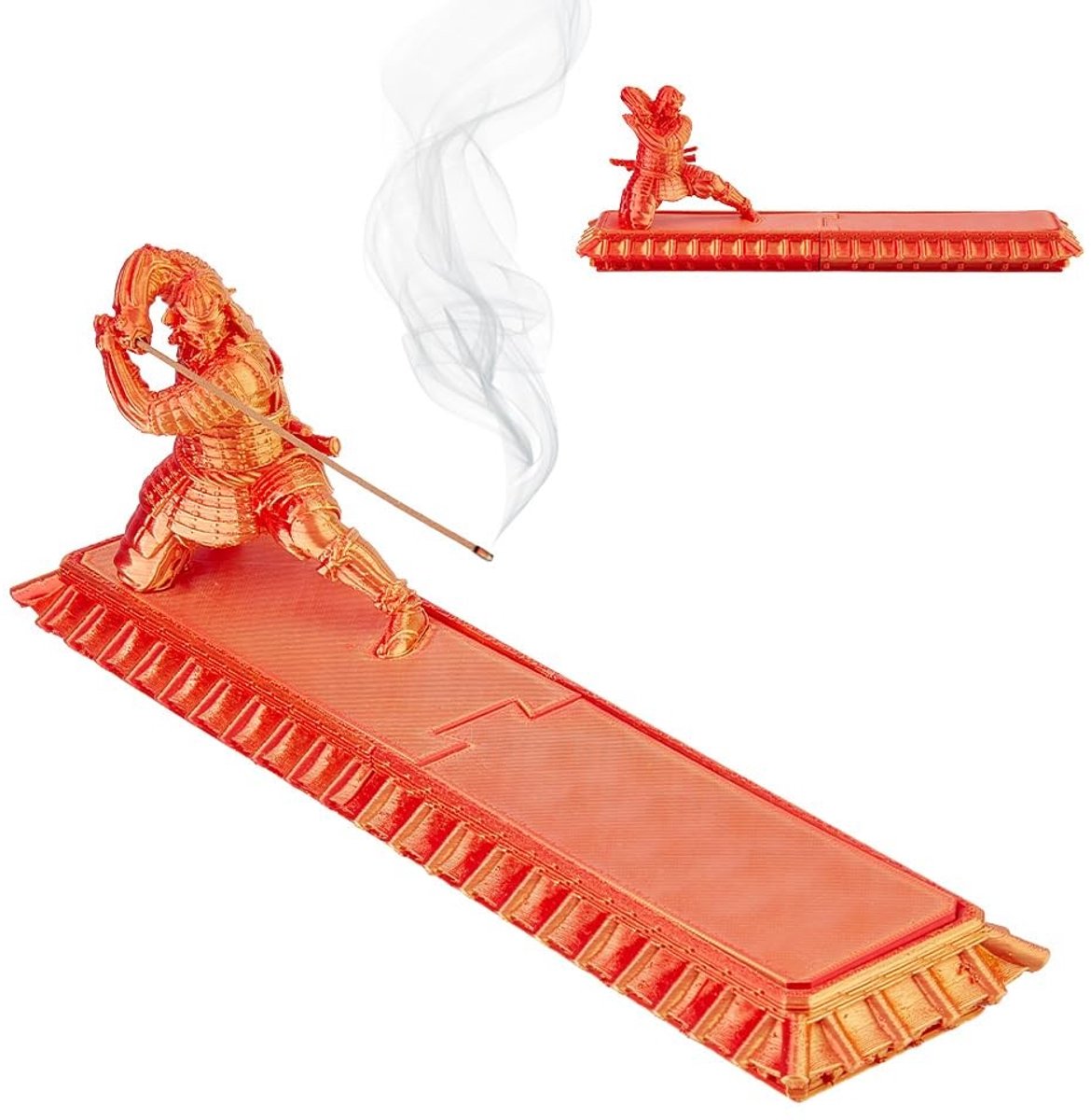 Dailygoods- Wierookhouder Samurai - Wierookbrander - Opbergdoos - Ash Catcher - Decoratief - 29,5 cm