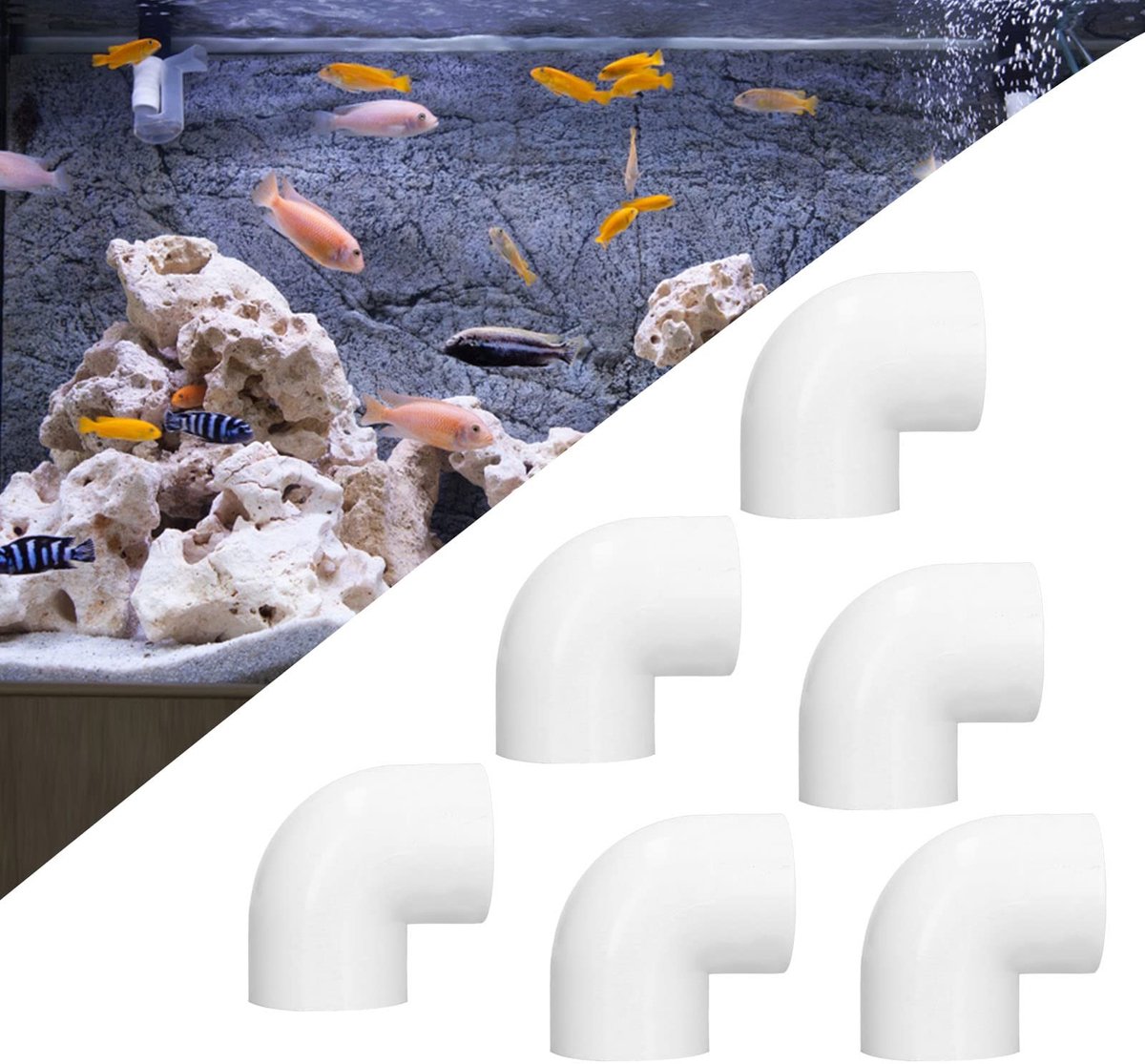 Dailygoods- Pijpfitting 12 Stuks - 2-Weg Elleboog 90 Graden - PVC Kunststof - Koudbestendig - Voor Watervoorziening - Onderdruk Toepassingen