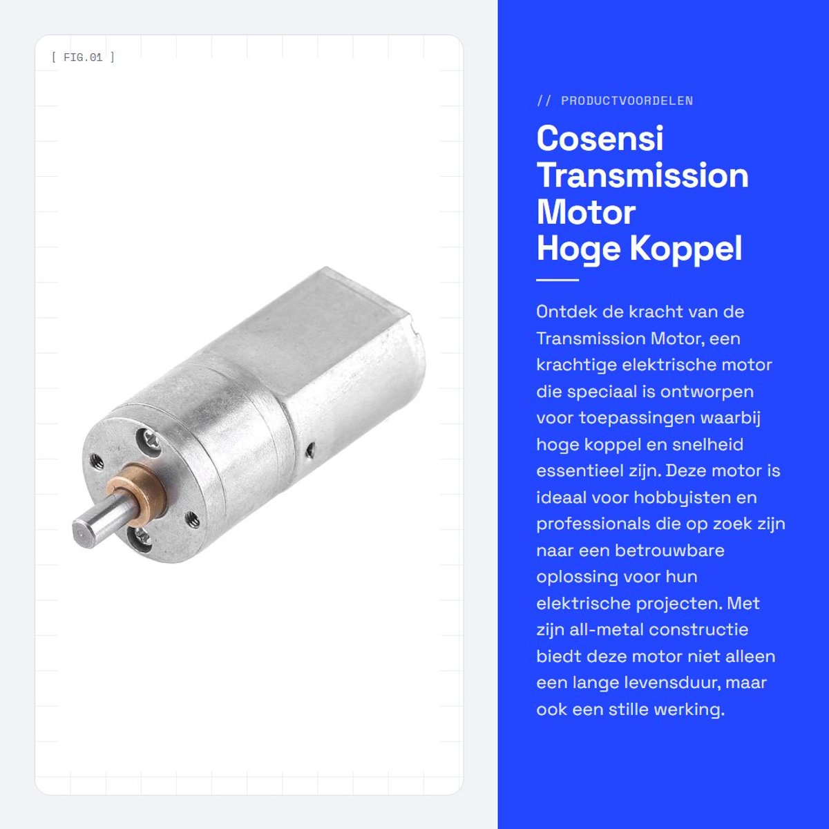Dailygoods - Transmission Motor - Hoge Koppel Motor - Duurzaam Metalen Ontwerp - 12V 50RPM - Turbo Worm Gear Motor - Geschikt voor Elektrische Toepass...