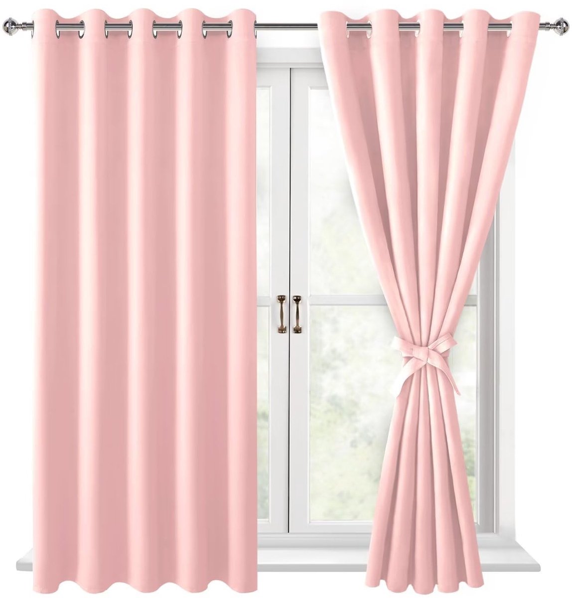 Dailygoods- Verduisteringsgordijnen 2 stuks - 167 x 137 cm - Zilveren ogen - Dikke stof - Gordijnhouders - Geschikt voor gordijnroedes - Gordijnen