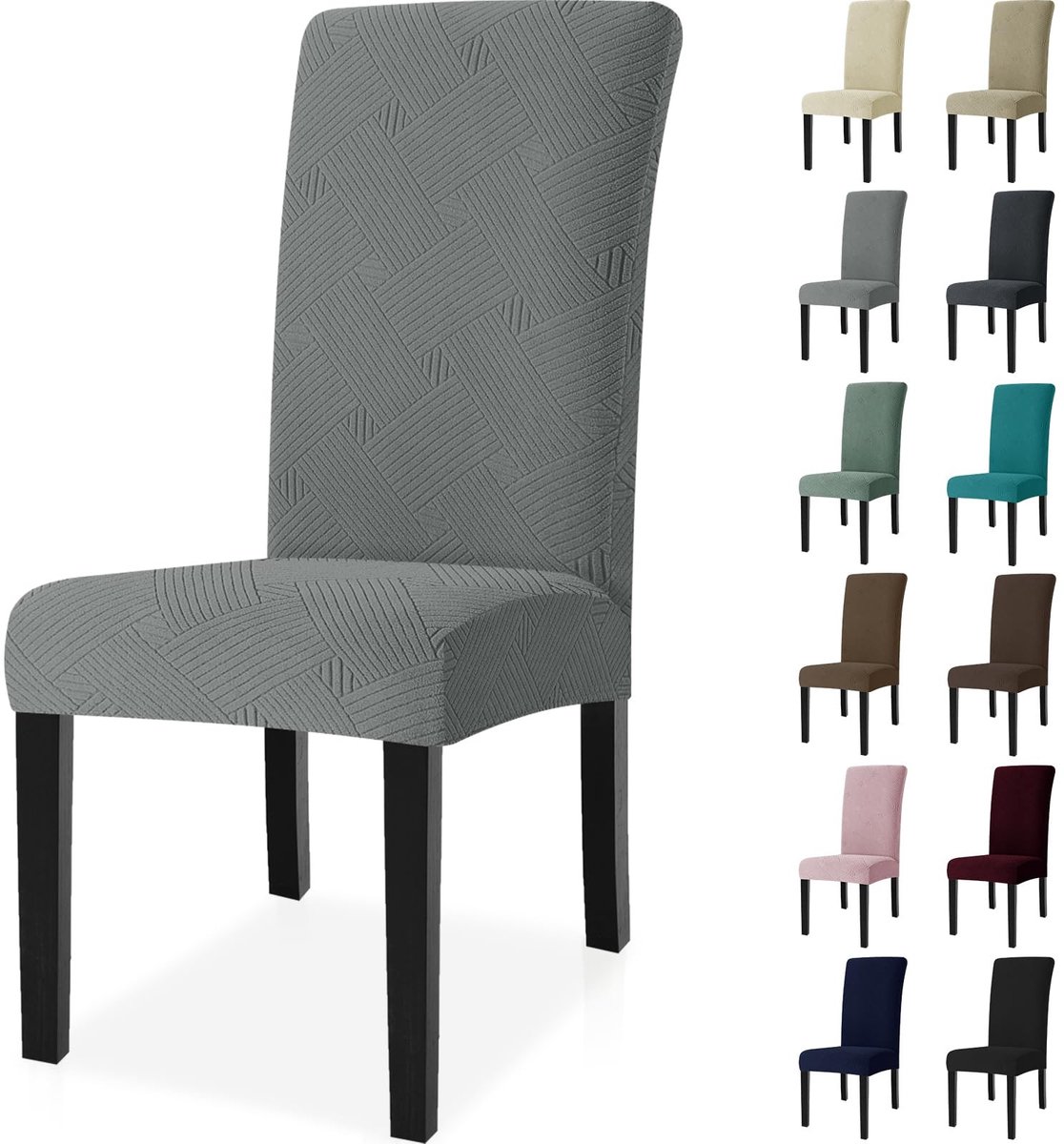Dailygoods- Stoelhoezen Stretch - 6 Stuks - Universele Eetkamerstoelen - Verwijderbaar/Was