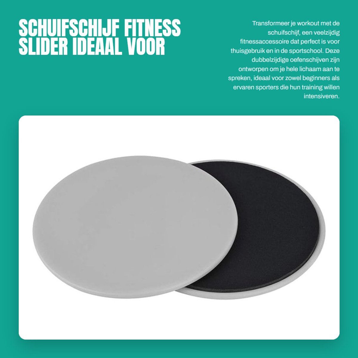 Dailygoods - Schuifschijf - Fitness Slider - Ideaal voor Thuisgebruik - Grijs - Oefening - Geschikt voor Yoga en Pilates
