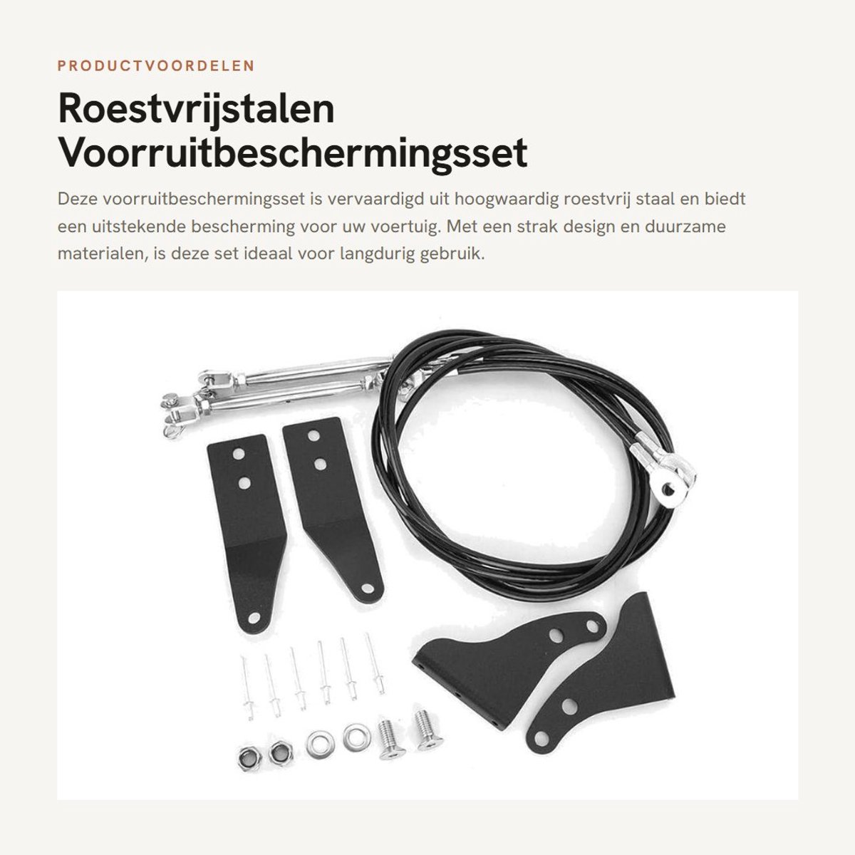 Dailygoods- Voorruitbeschermingsset Roestvrij Staal - Auto Accessoire - Kwaliteitsproduct - Kostenefficiënt - Geschikt voor TJ 07-18 - Professioneel Team - Ruitbescherming