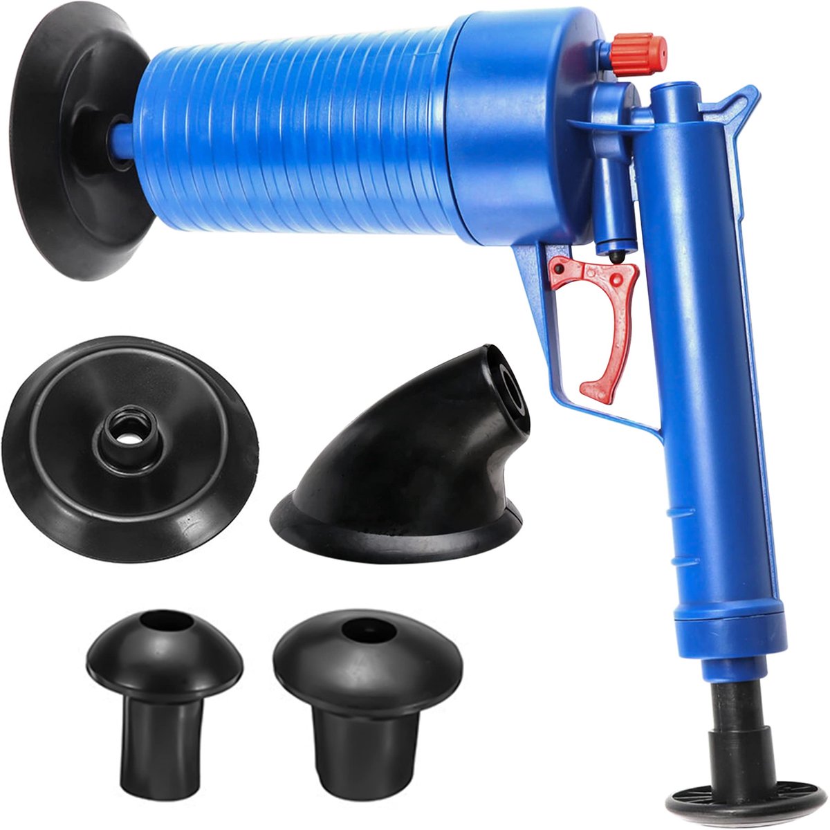 Dailygoods - Perslucht Buisreiniger met 4 Rubberen Adapters