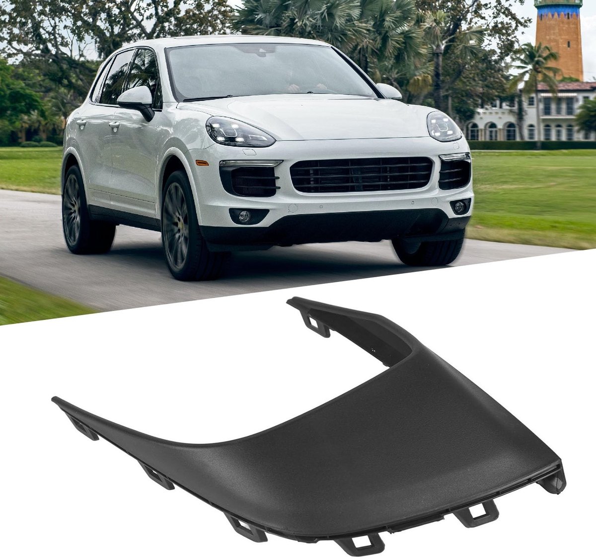 Dailygoods- Mistlamp Grille - Zwart ABS - Luchtgeleider - Voorbumper - Vervangingsonderdeel - Links/rechts - Geschikt voor Cayenne 958 2015-2018 - Bumpertrim