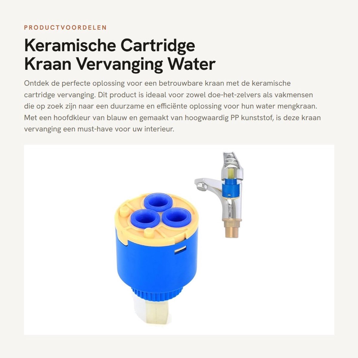 Dailygoods- Keramische Cartridge 35mm/40mm - Vervangingspatroon - Water Mengkraan - PP Kunststof - Schokbestendig - 500.000 keer levensduur - Kraanonderdeel