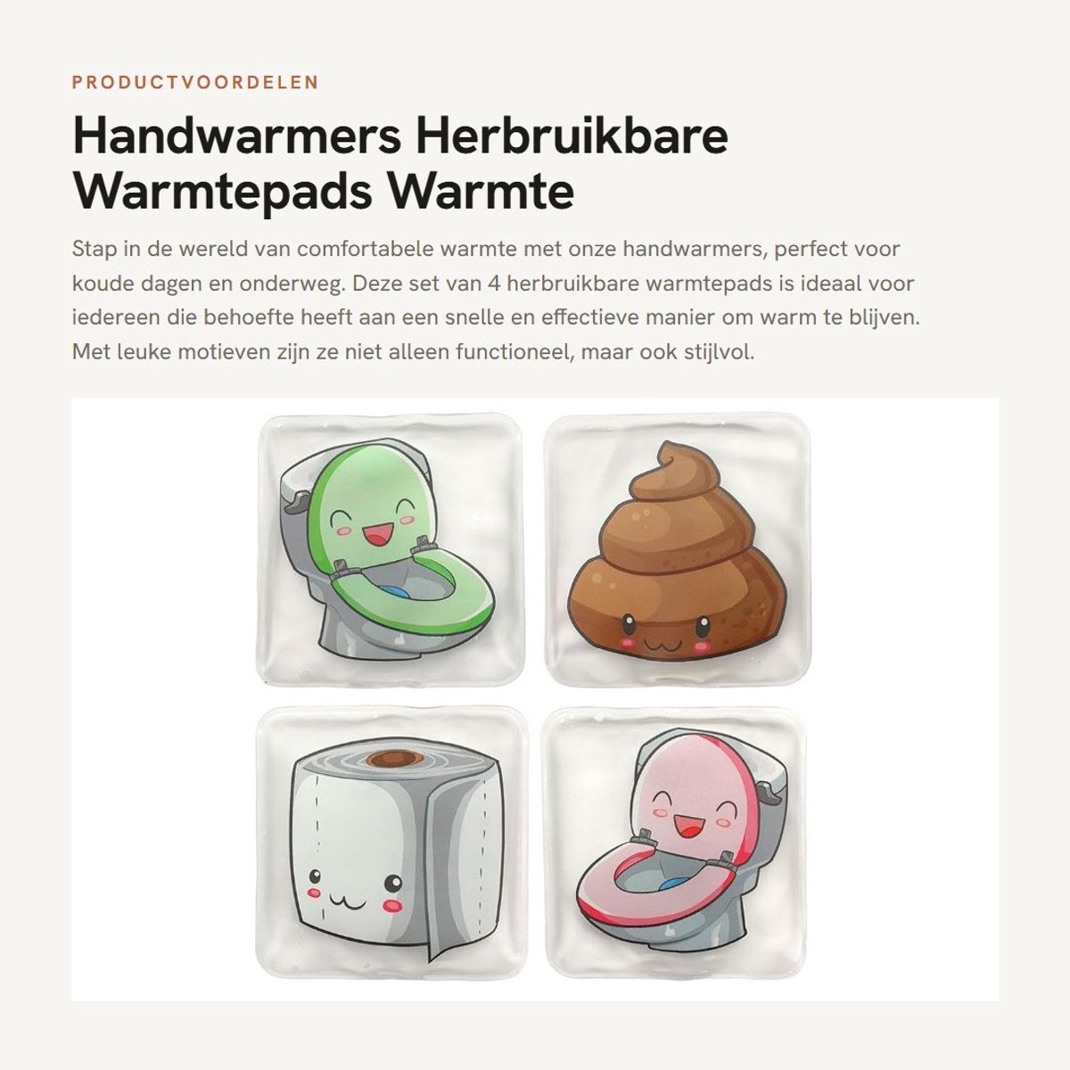 Dailygoods- Handwarmers Oplaadbaar - Herbruikbare Warmtezakjes - Warmtepads - Lichtgewicht - Zachte Hoes - Set van 4