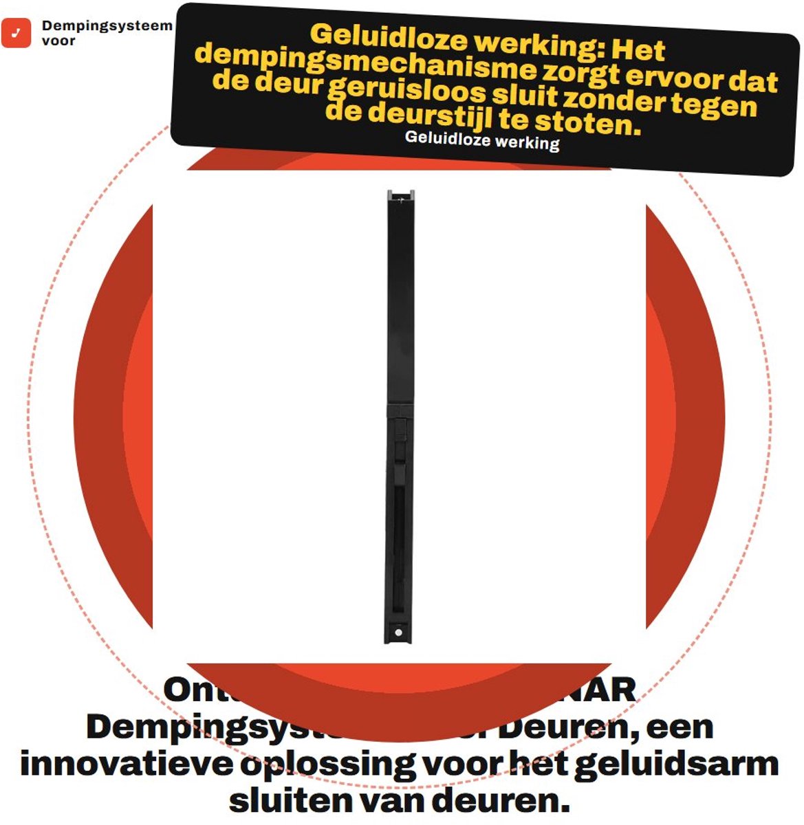 Dailygoods- Deurschuifdemper - Geluidsarm - Effectieve rem - Zelfsluitend - Universele constructie - Hoogwaardige deuraccessoire - Betrouwbaar en duurzaam - Deurschuif