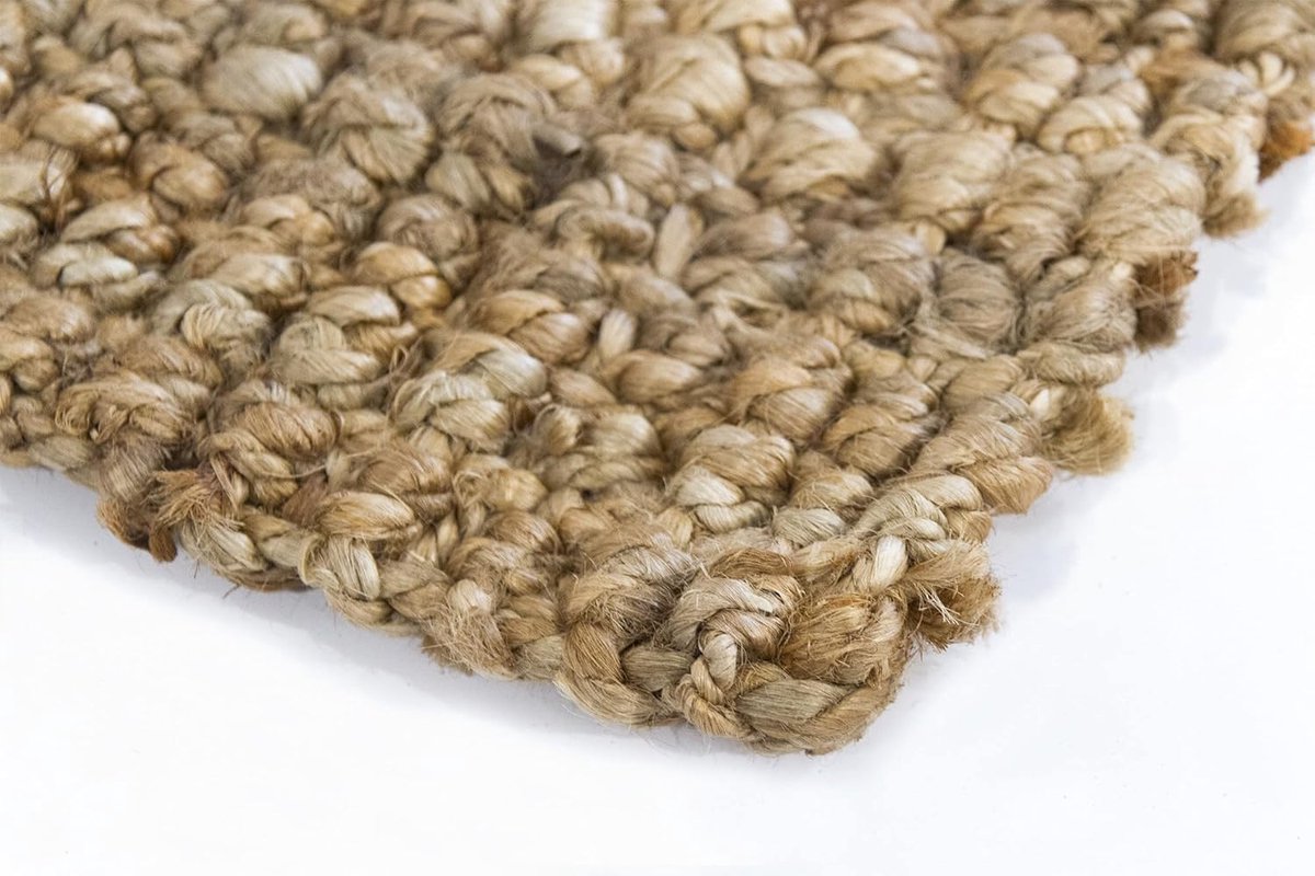 Jute Vloerkleed - Natuurlijk Tapijt - Woonkamer Decoratie - Handgeweven Kwaliteit - 110x60 cm - Natuurlijk