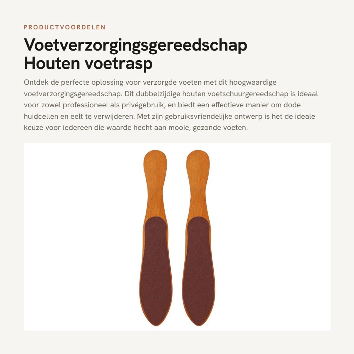 Dailygoods- Voetschuurgereedschap Dubbelzijdig - Voetrasp - Eeltverwijderaar - Pedicuregereedschap - Hielschraper - Houten Vijl