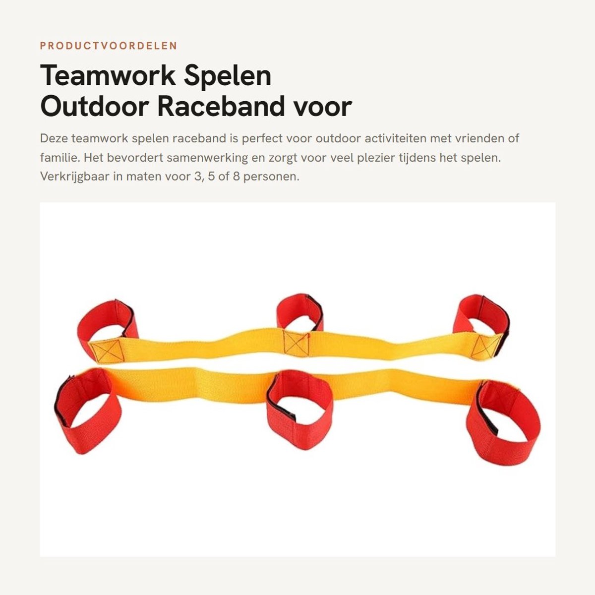 Dailygoods- Teamspel Geweven Doek - 3/5/8 Persoon Outdoor Spel - Walkerband - Legged Raceband - Antislip - Versterkt Teambewustzijn - Teamrace
