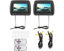 LCD Videoschermen - Hoofdsteun Monitors - Reizen Onderhouden - Draadloos Bedienbaar - 7 Inch - Zwart