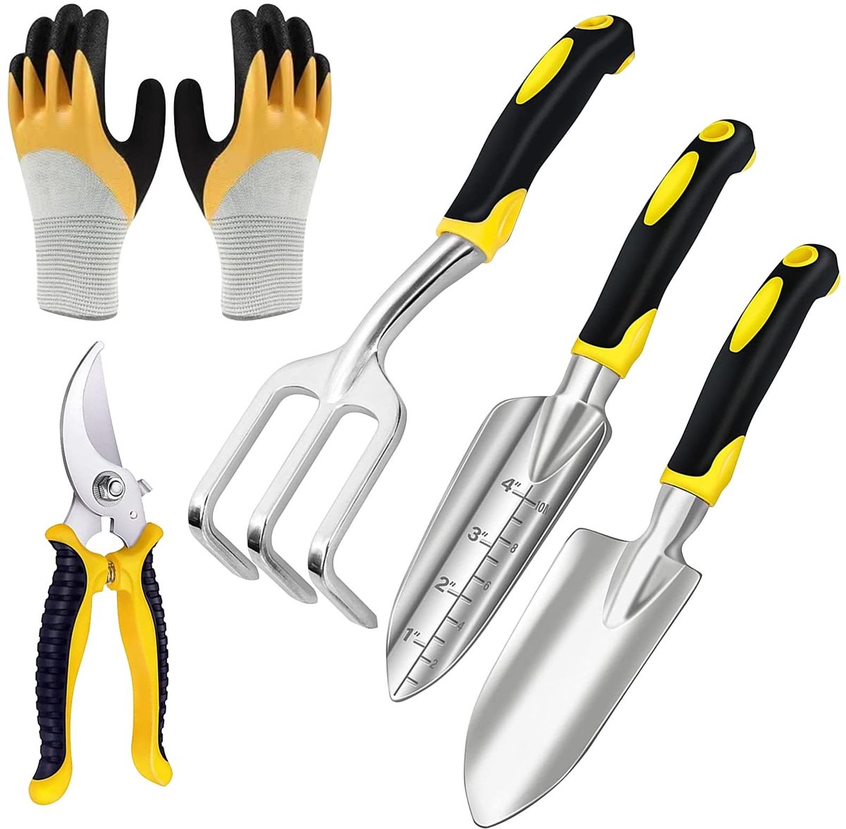 Dailygoods - Tuingereedschapsset - 5-delige tuinwerkset - Handig en duurzaam - Aluminium - Tuinbeplanting - Compleet voor elke tuinier