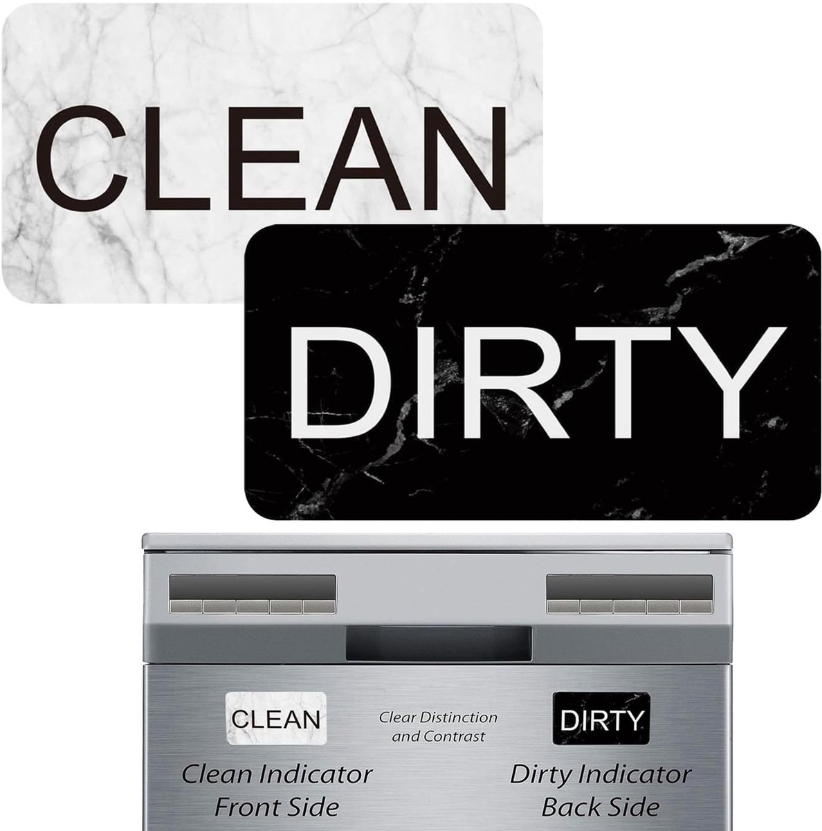 Dailygoods- Vaatwassermagneet Dubbelzijdig - Clean/Dirty Indicator - Keuken Magneet - Eenvoudig te Bedienen - Duidelijke Markering - Efficiënt Werken - Statusindicator