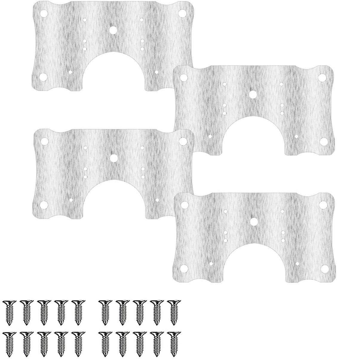 Dailygoods- Kastscharnier 4 Stuks - Roestvrij Staal - Inboorscharnier - Reparatieset - Scharnierplaat - Afmetingen 9 x 5 cm