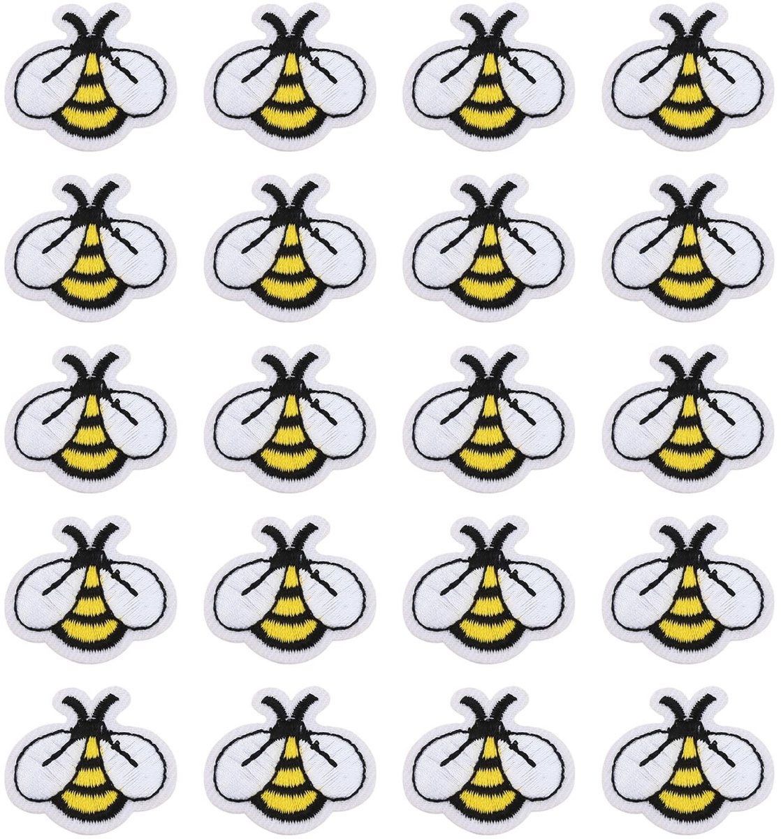 Dailygoods- Borduurwerk Stickers 20 Stuks - Geborduurd Draad - Decoratie Stickers - Naaien Accessoires - Geschikt Voor Tassen/Jassen/Jeans - Uniek Bijenpatroon - Borduurpatches