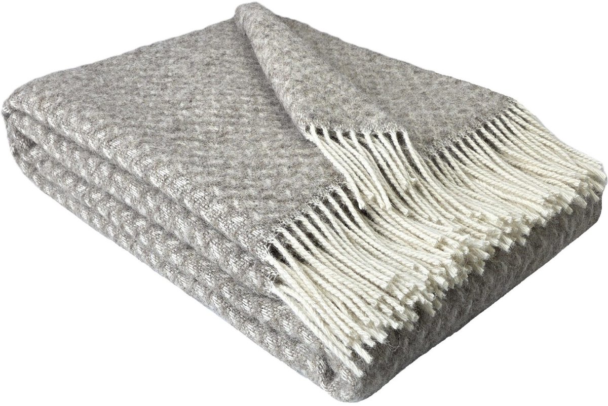 WOOOL® Plaid - NORD (Beige) - 140x200cm - 100% Wol - 350gm/2