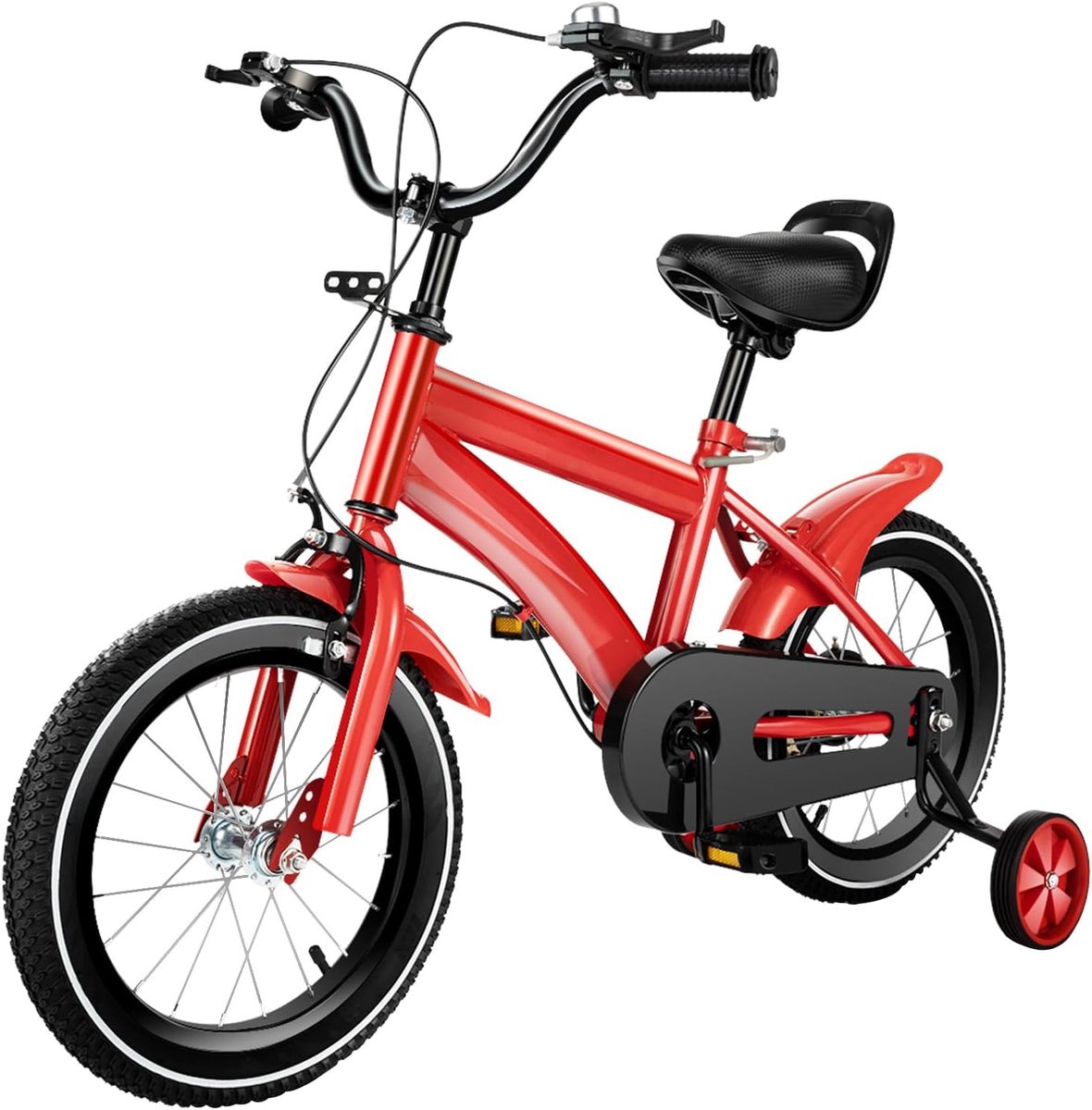 Kinderfiets - Loopfiets - Buiten spelen - Aanpasbaar zadel - 14 inch - Rood-zwart