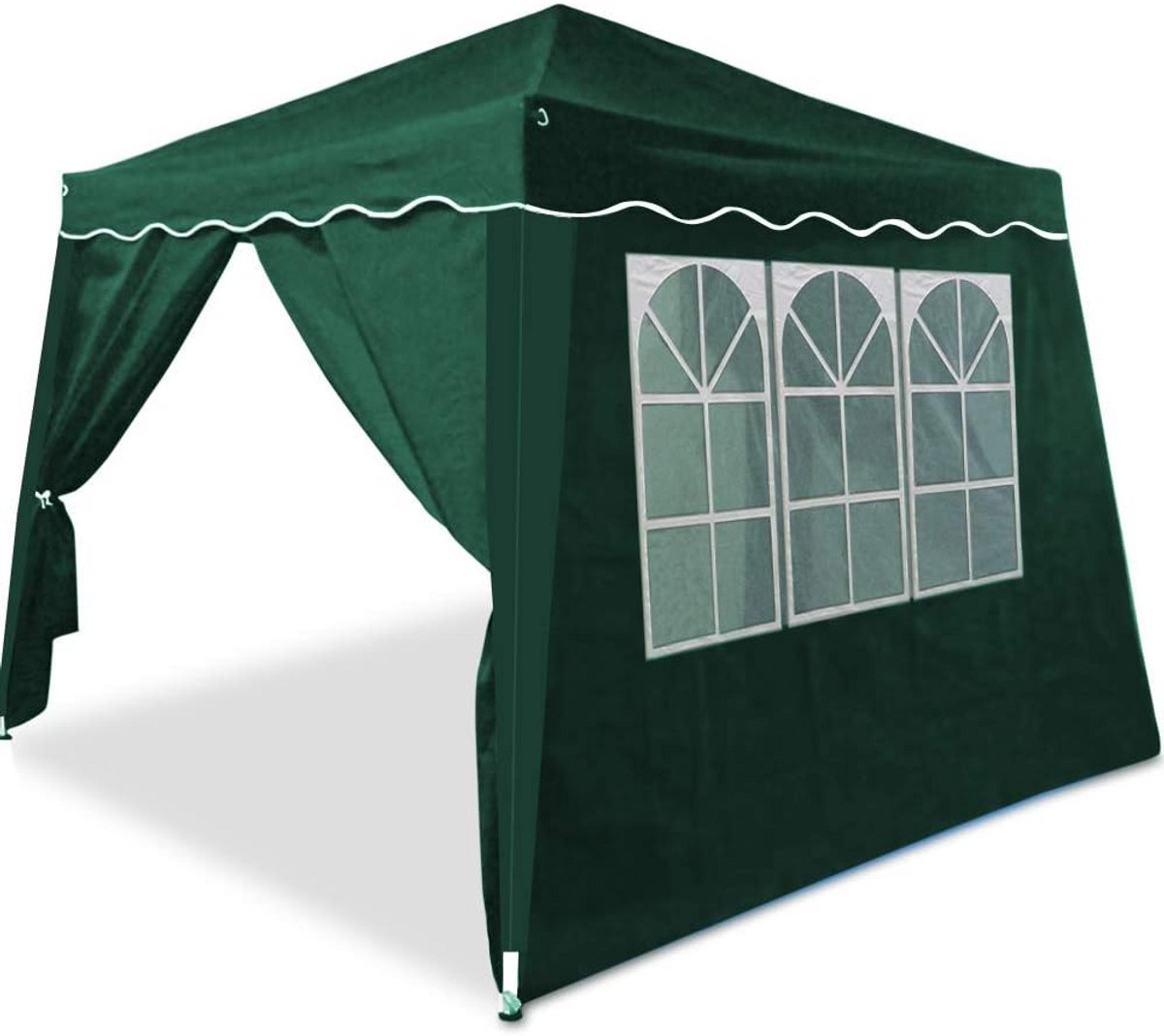 Vouwpaviljoen - Pop-up tent - Feestelijke buitenruimte - Inclusief zijwanden - 3x3 meter - Groen