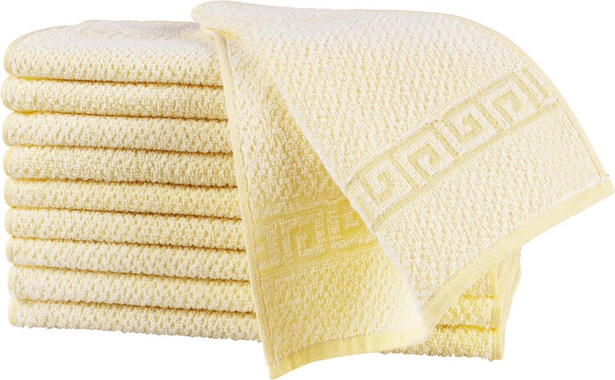 Zeemlappen Set - Wasdoeken Katoen - Dagelijks Gebruik - Hoge Absorptie - 30x30 cm - Geel
