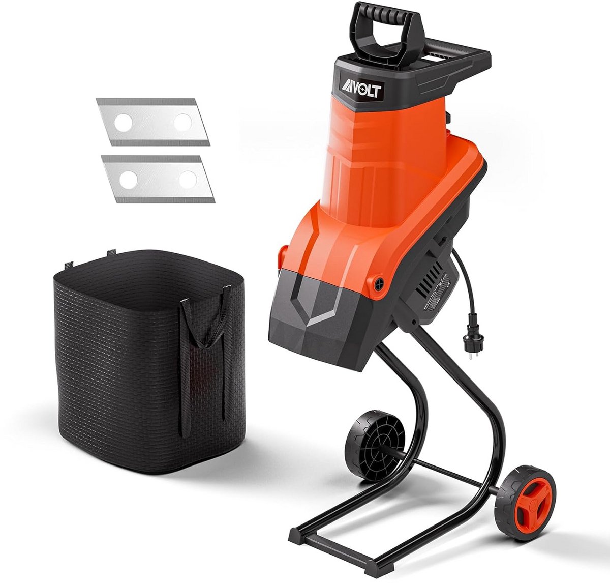 Elektrische Takkenversnipperaar - Houtversnipperaar Mulcher - Tuinafval Verwerken - Krachtige 2500W Motor - 45mm Diameter 50L Zak - Zwart