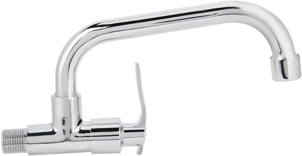 Wandgemonteerde Keukenkraan met 360° Draaifunctie, Enkele Handgreep voor Koud Water, Ideaa