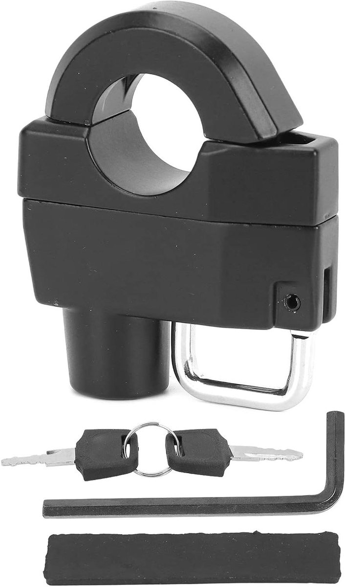 Motorhelmslot - Helmslot met sleutel - Motorbeveiliging - Waterdicht metaal - Universeel 25mm - Zwart