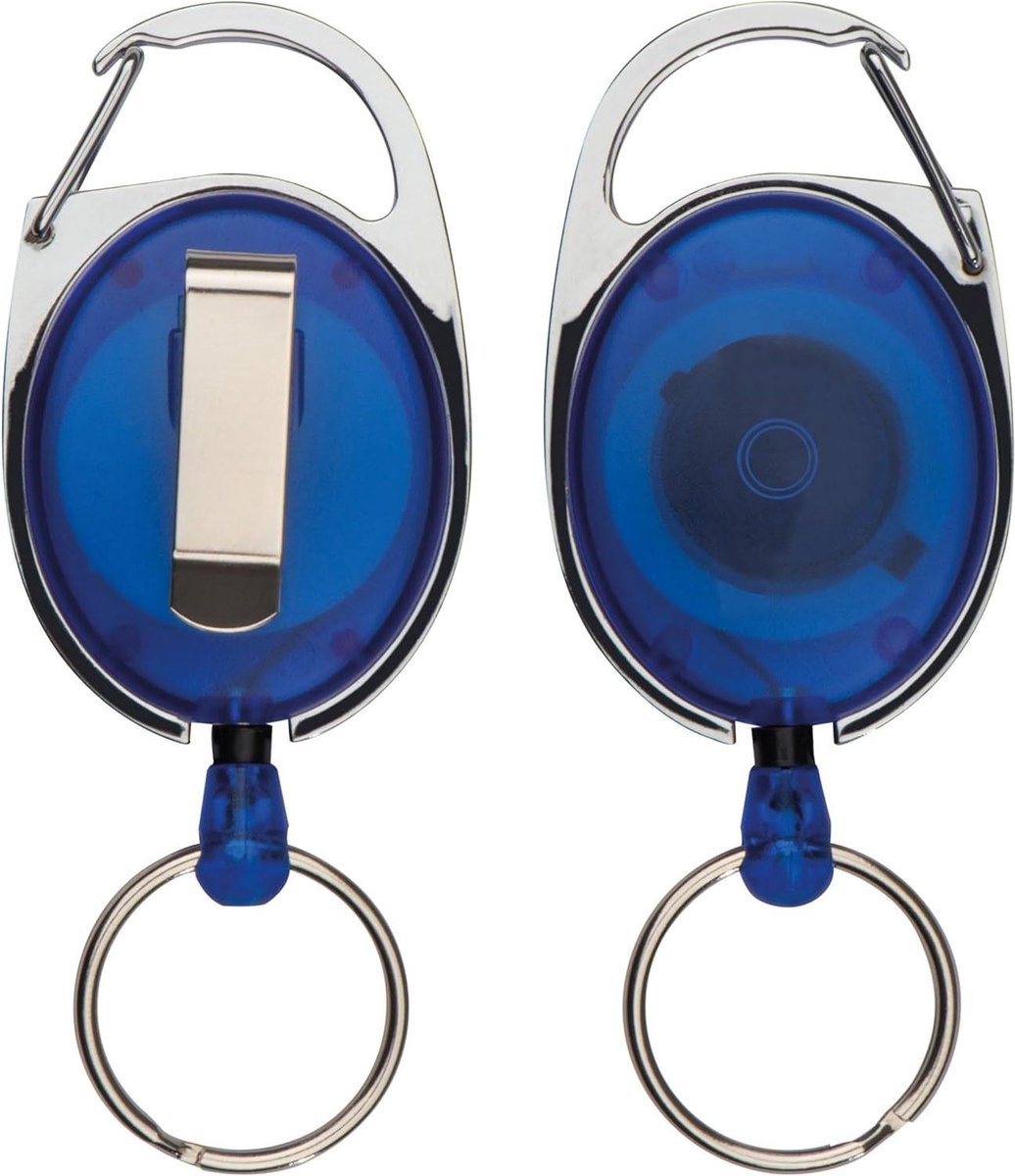 Skipaspoorthouder - ID-kaarthouder Jojo - Toegangskaarten Tonen - Sterke Stalen Klembeugel - 56x38 mm - Blauw Transparant