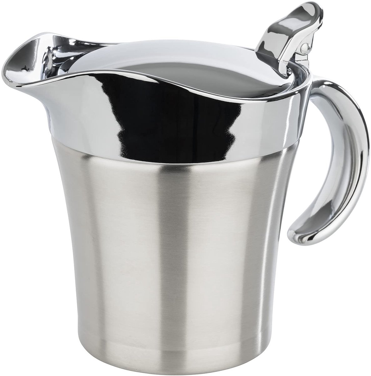 RVS thermo sauciere - dubbelwandig - 19x12 -5x13 cm - inhoud 0 -4 liter