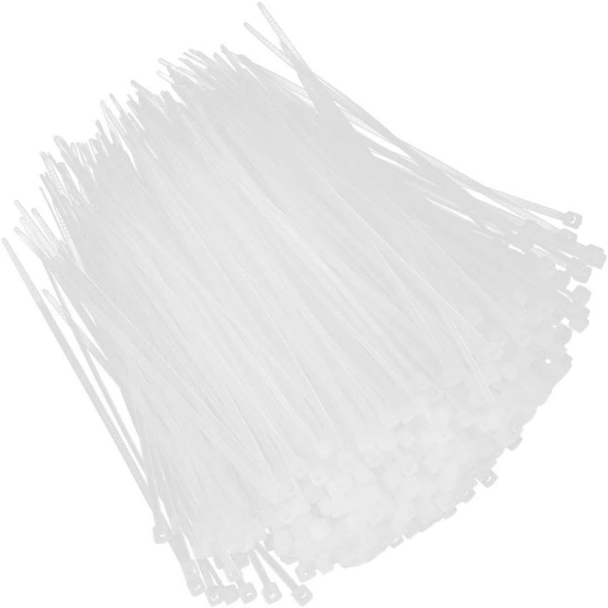 1000 Stuks Witte Zelfvergrendelende Plastic Kabelbinders voor Thuisgebruik - Ideaal voor Kabelbeheer en Organisatie, Afmetingen 3x100mm